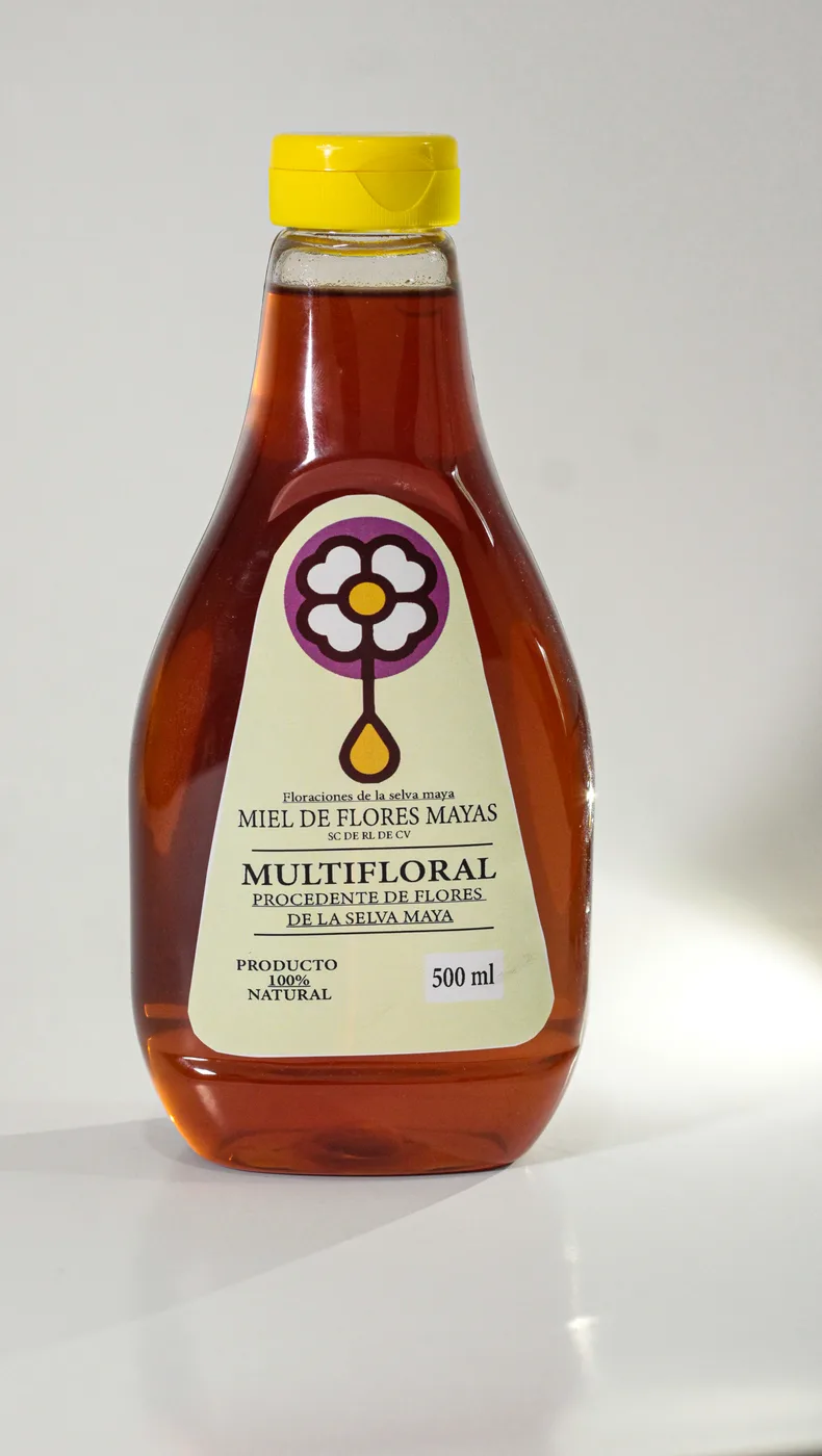 Frasco de miel multifloral de Miel de Flores Mayas